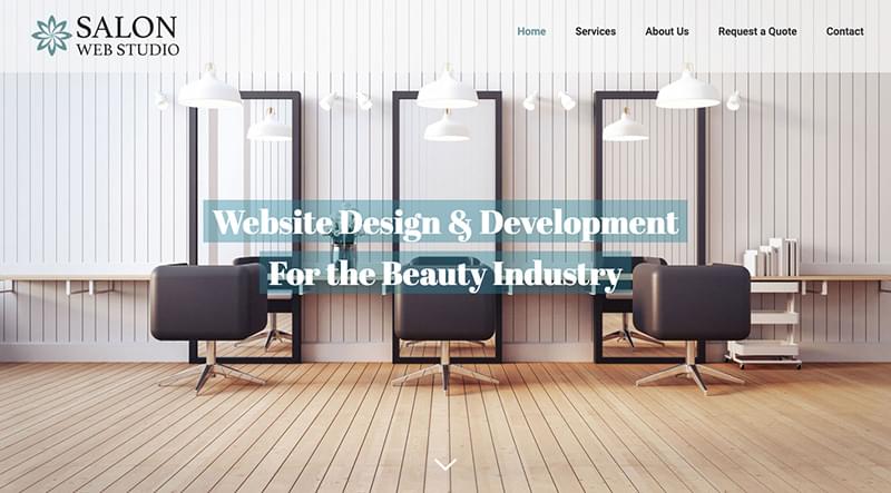 美容院网站设计示例，包含美容椅